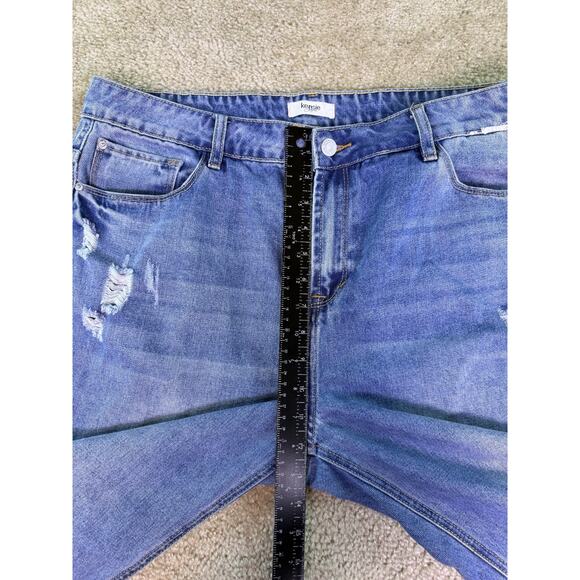 Kensie Blue Distressed Wide Leg Jeans Size 14 But Fit Like A 12 - Picture 11 of 15